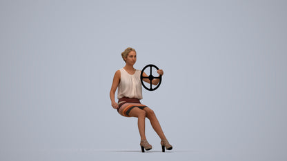 3D people model woman business mix, scanned human for 3ds Max rendering, top-down view render