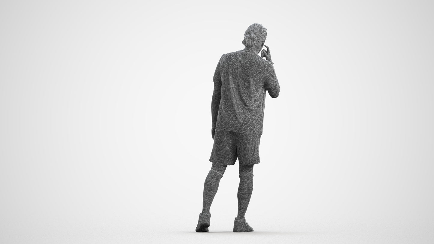 realistic 3D people man sport, render-ready for V-Ray and Corona, FBX OBJ, wireframe front view