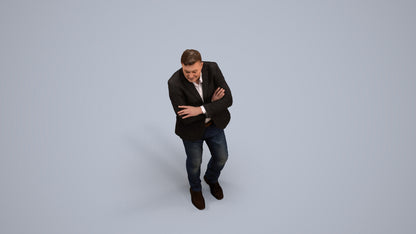 photogrammetry 3D man business, realistic human model archviz FBX, back view render