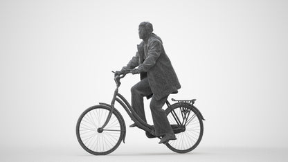 3D people model woman casual cycling, scanned human for 3ds Max rendering, square thumbnail