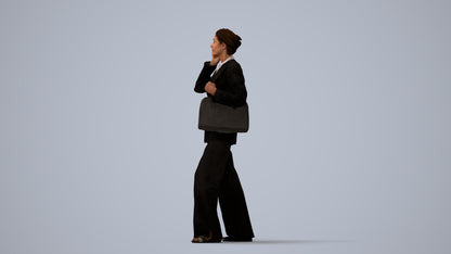 photogrammetry 3D senior woman business, realistic human model archviz FBX, three-quarter view render
