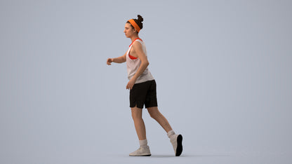 realistic 3D woman sport, scanned archviz people for Blender and 3ds Max, three-quarter view render
