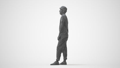 realistic 3D human man casual standing, archviz people FBX OBJ for Blender, square thumbnail