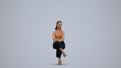 realistic 3D people girl casual kids, render-ready for V-Ray and Corona, FBX OBJ, standing pose render