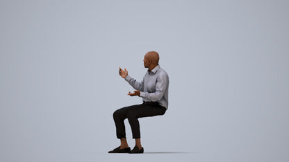 photogrammetry 3D man business, realistic human model archviz FBX, top-down view render