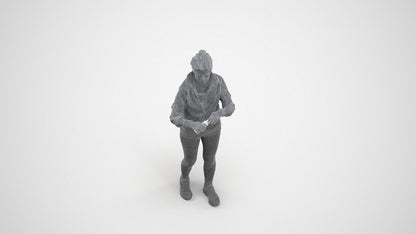 realistic 3D people woman sport, render-ready for V-Ray and Corona, FBX OBJ, wireframe three-quarter view