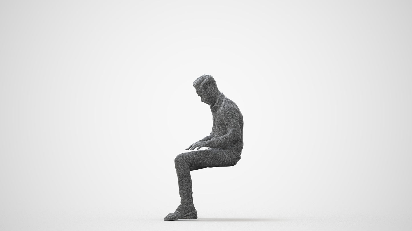 3D scanned man business, photorealistic archviz people for Enscape and SketchUp, square thumbnail