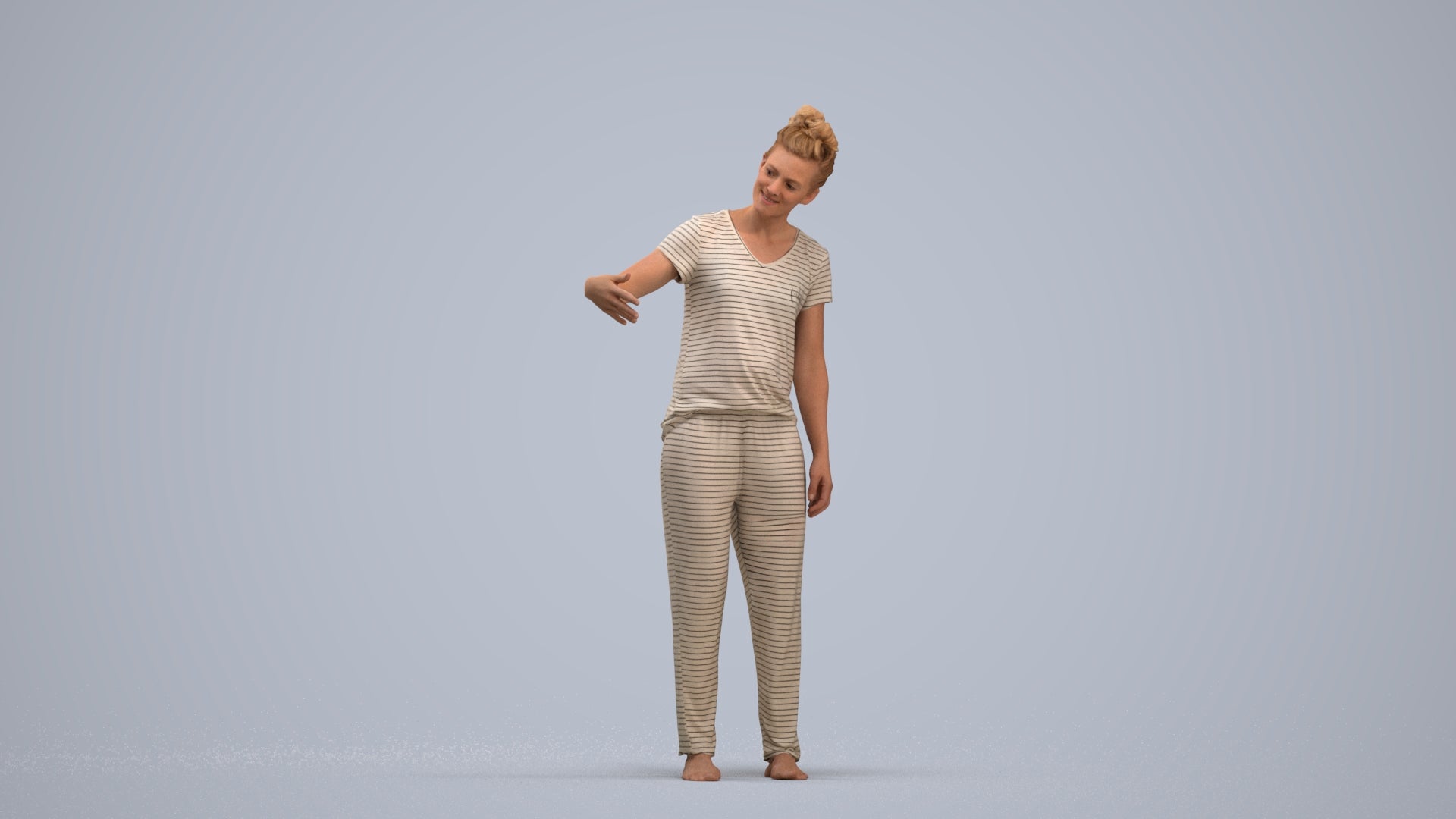 photogrammetry 3D woman bathroom, realistic human model archviz FBX, standing pose render