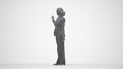 realistic 3D woman business, scanned archviz people for Blender and 3ds Max, wireframe back view