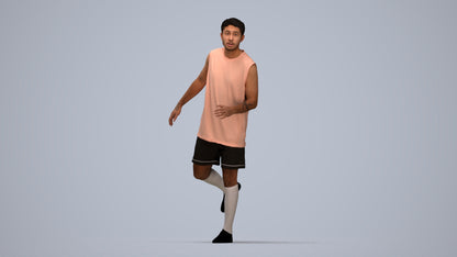 realistic 3D people man sport, render-ready for V-Ray and Corona, FBX OBJ, top-down view render