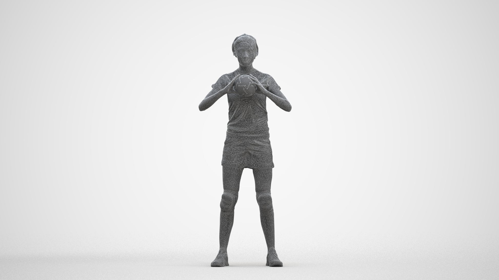 realistic 3D people woman sport, render-ready for V-Ray and Corona, FBX OBJ, three-quarter front view render