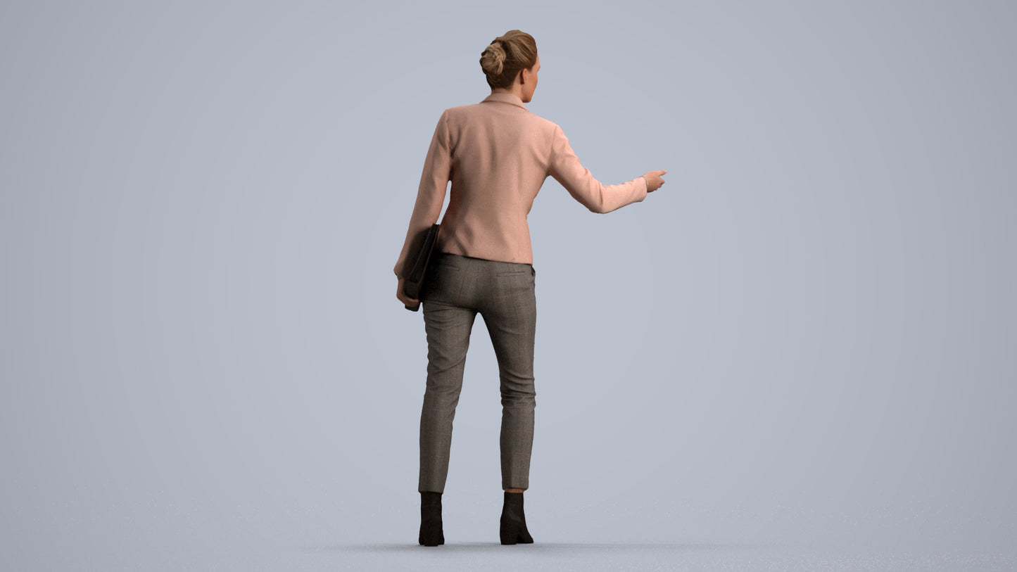 realistic 3D people woman business, render-ready for V-Ray and Corona, FBX OBJ, front view render