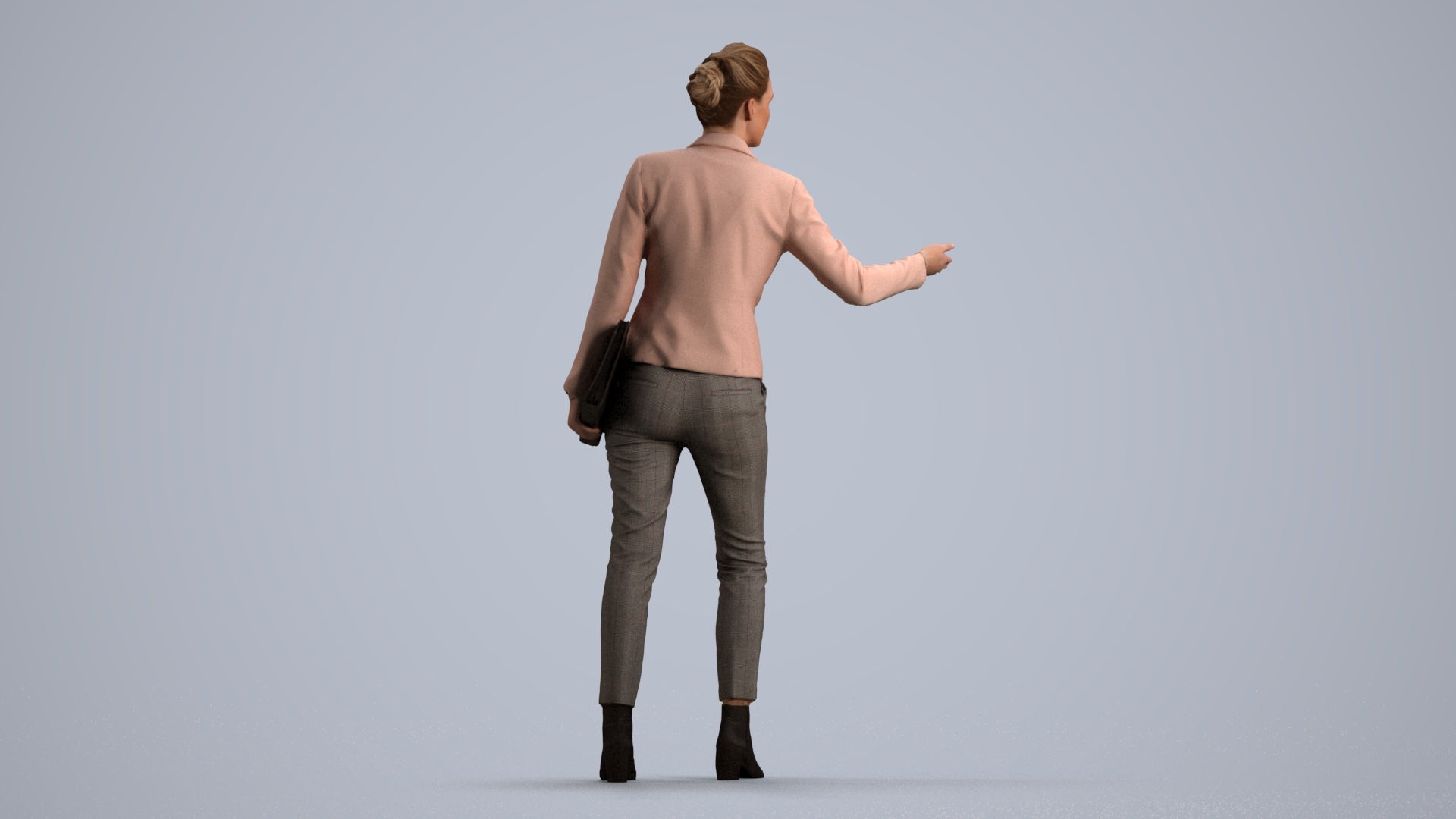 realistic 3D people woman business, render-ready for V-Ray and Corona, FBX OBJ, front view render