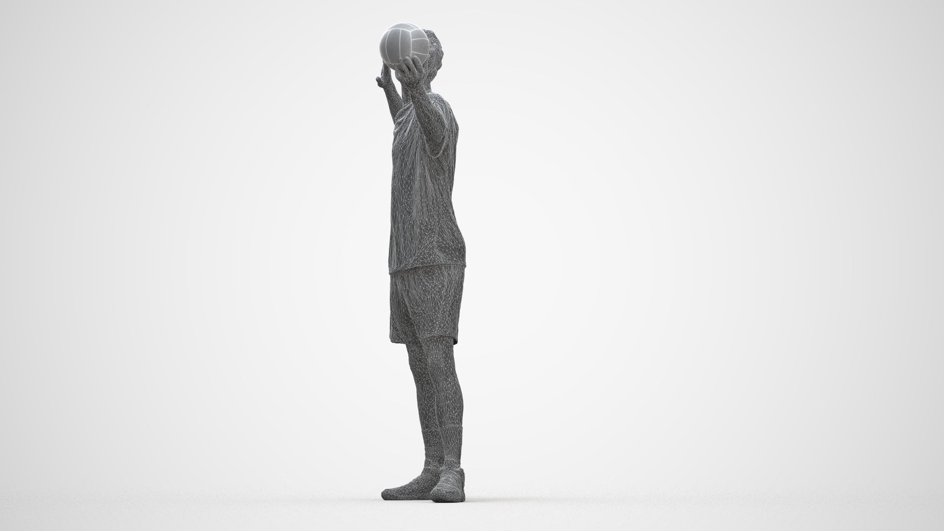 realistic 3D people man sport, render-ready for V-Ray and Corona, FBX OBJ, wireframe back view