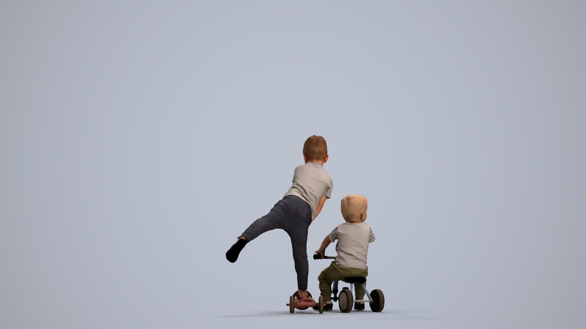photogrammetry 3D boy casual kids, realistic human model archviz FBX, front view render