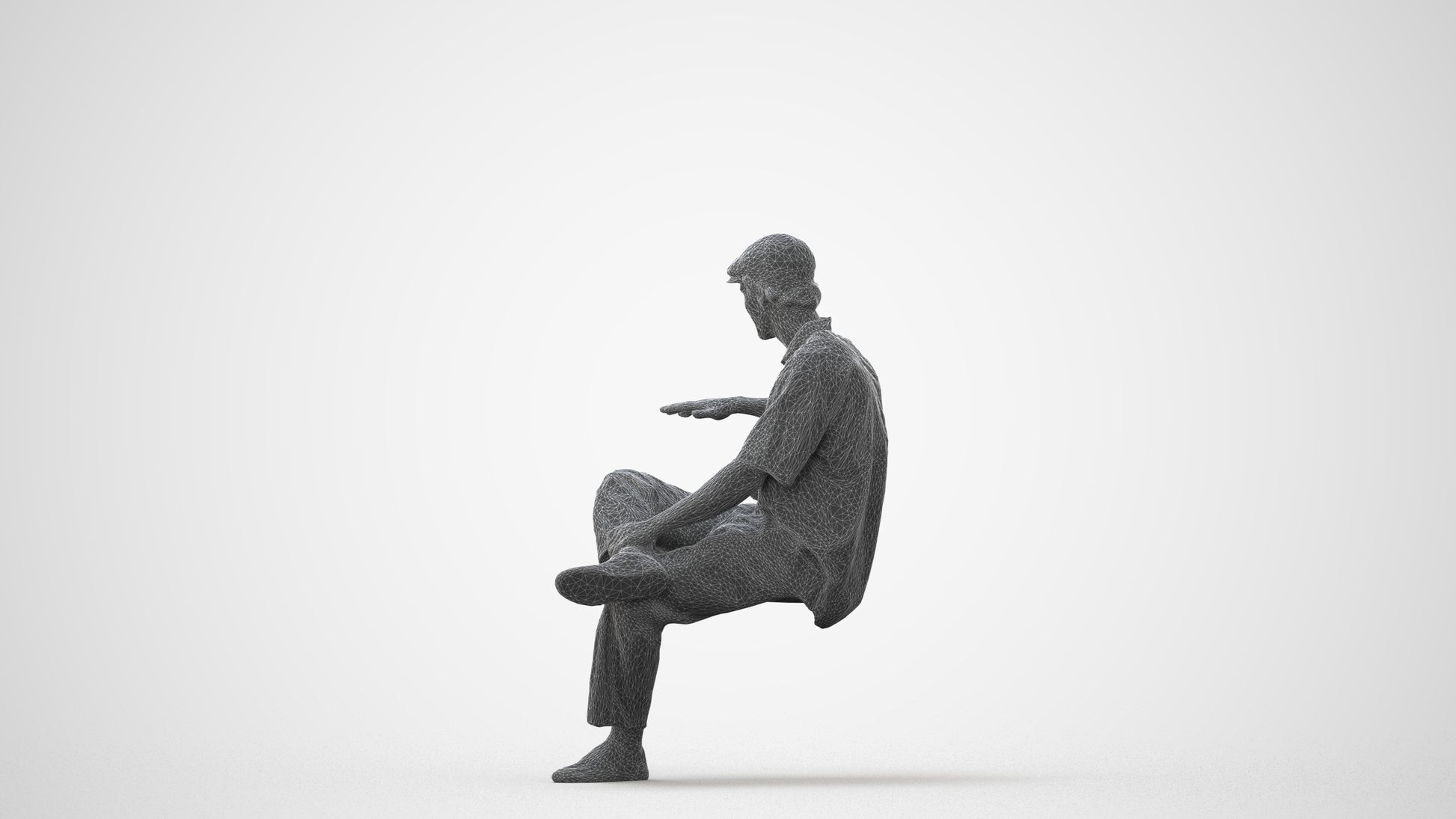 realistic 3D people man casual sitting, render-ready for V-Ray and Corona, FBX OBJ, square thumbnail