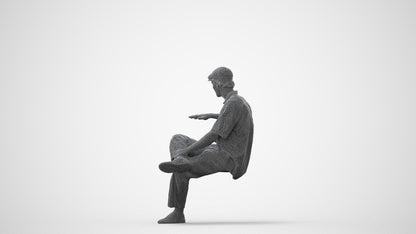 realistic 3D people man casual sitting, render-ready for V-Ray and Corona, FBX OBJ, square thumbnail