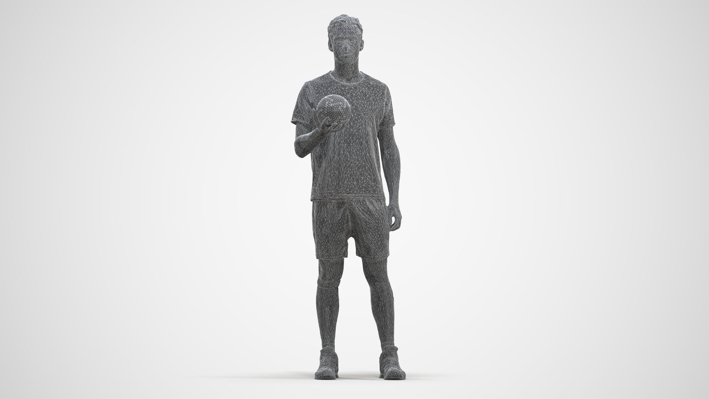 realistic 3D human man sport, archviz people FBX OBJ for Blender, three-quarter front view render