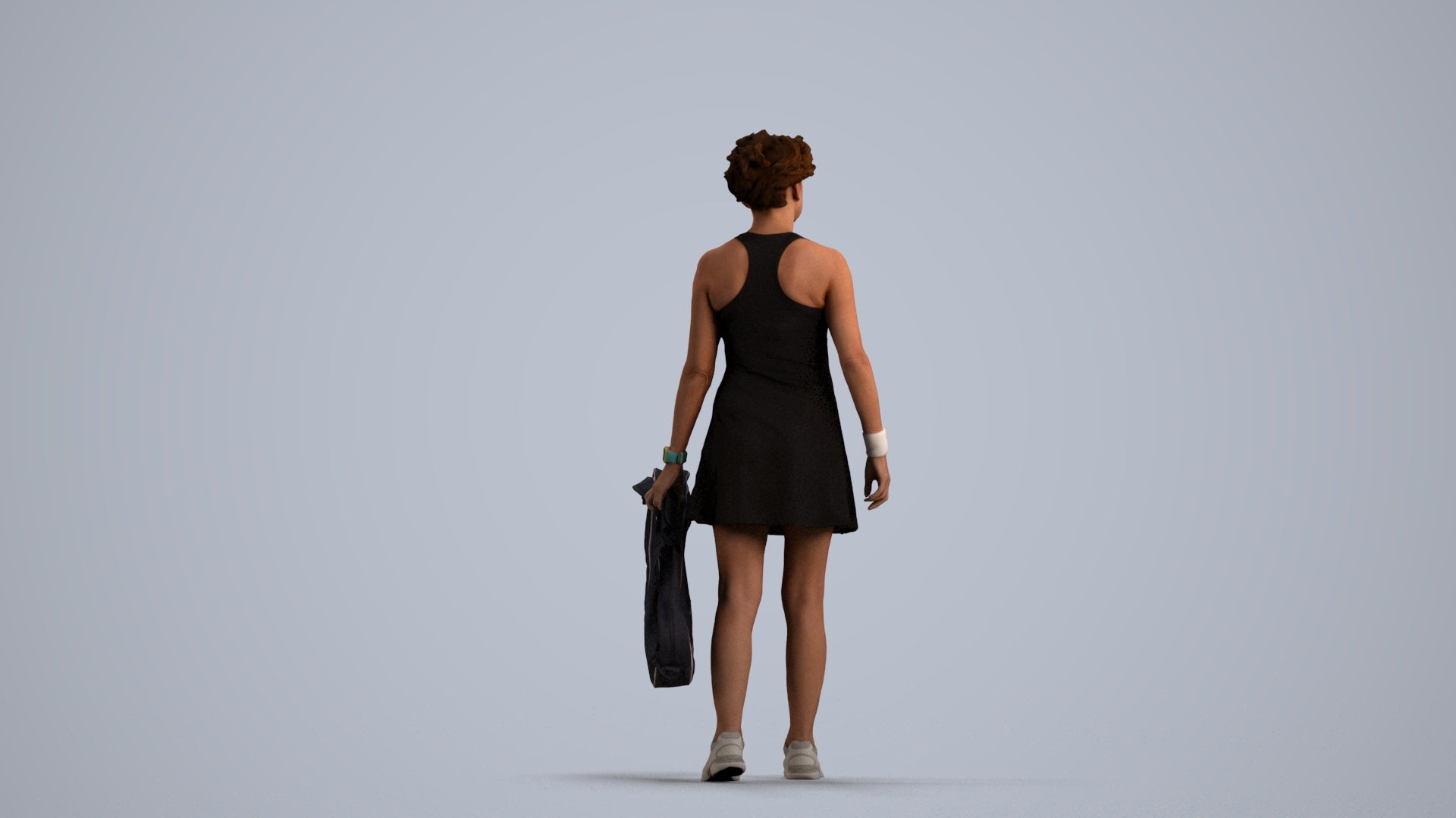 realistic 3D woman sport, scanned archviz people for Blender and 3ds Max, front view render