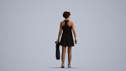 realistic 3D woman sport, scanned archviz people for Blender and 3ds Max, front view render