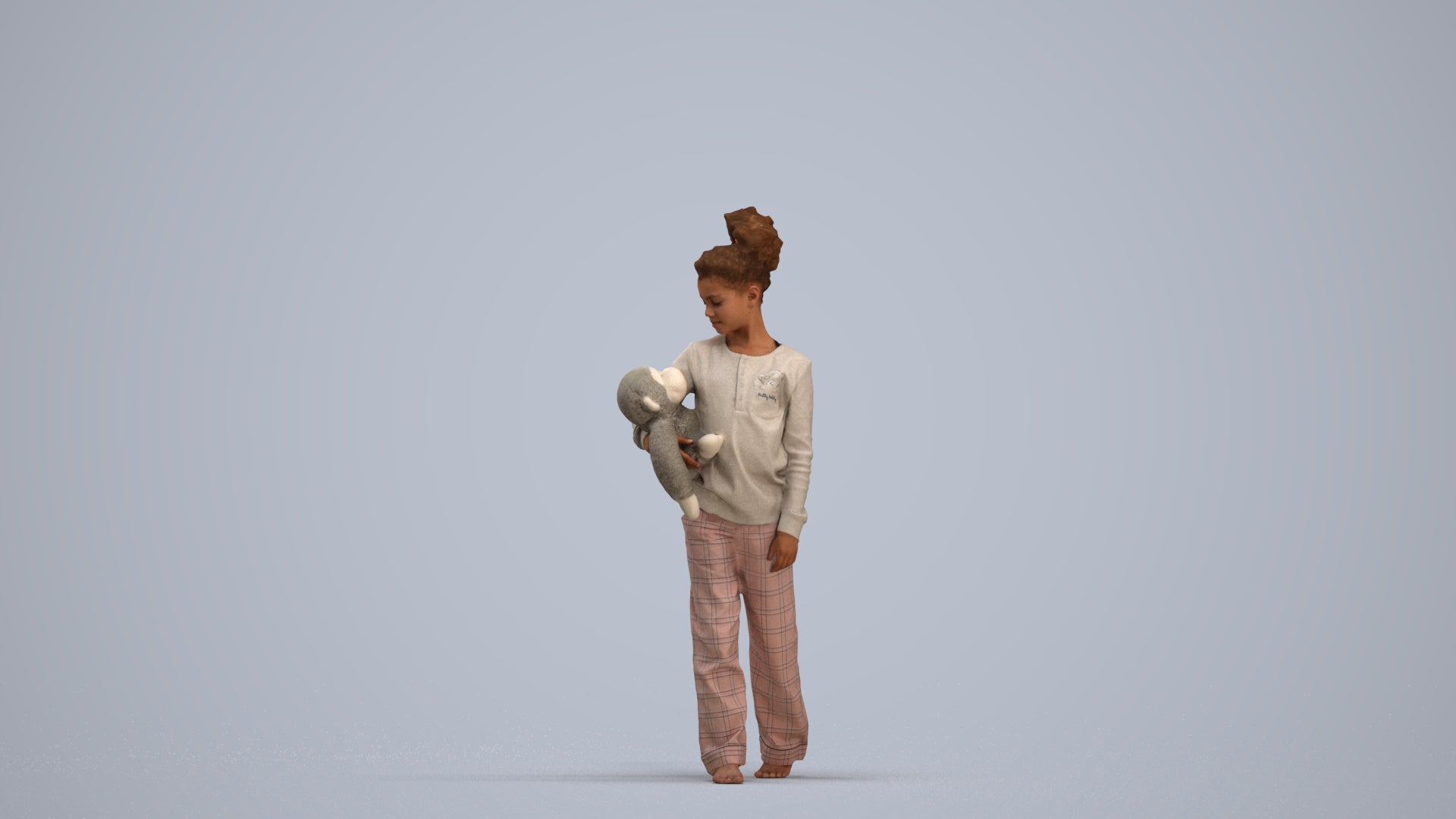 realistic 3D people girl kids, render-ready for V-Ray and Corona, FBX OBJ, standing pose render