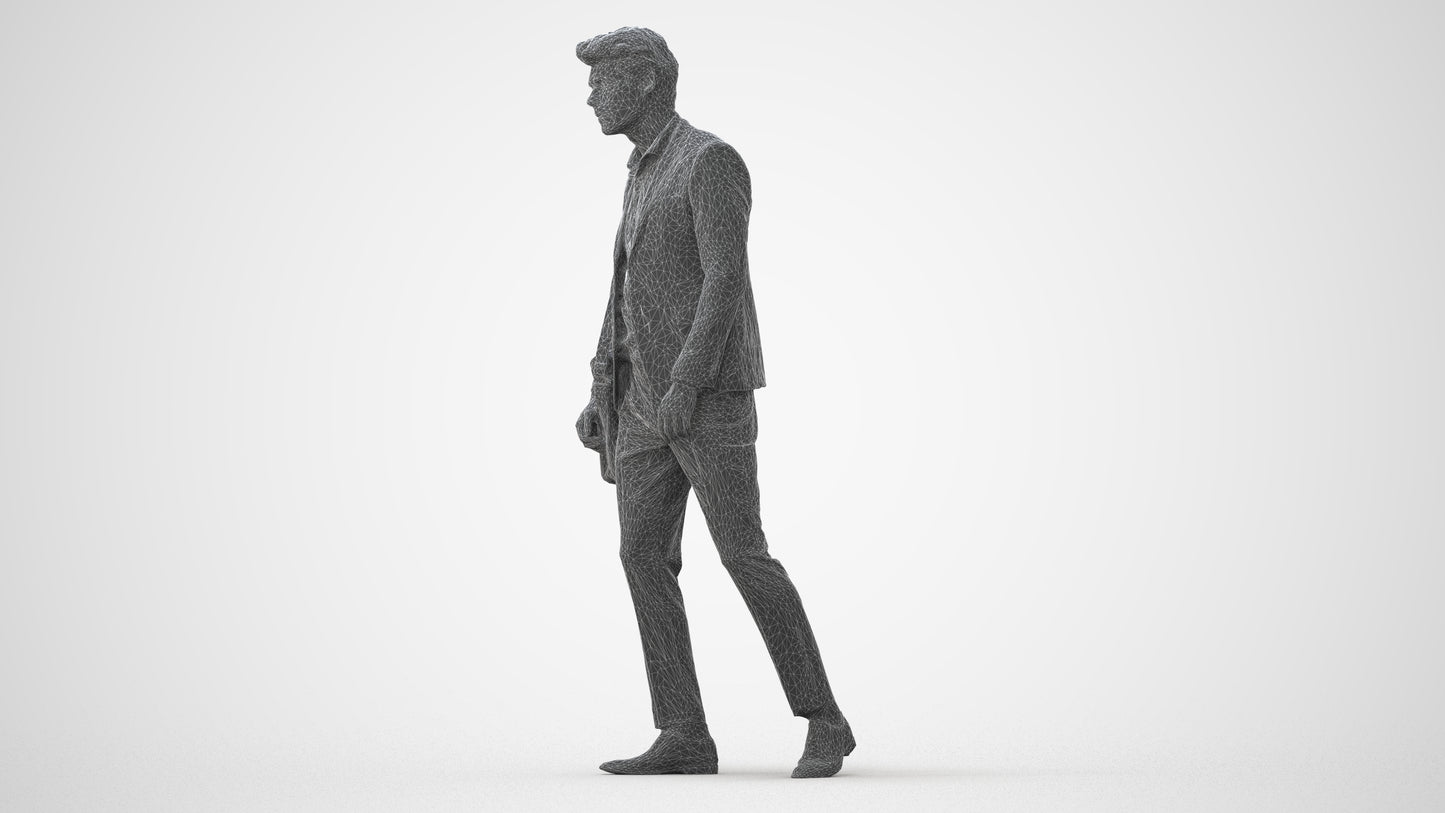 scanned 3D man business, photogrammetry people for Enscape and V-Ray, square thumbnail