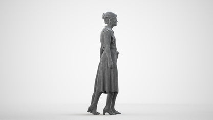3D scanned girl kids casual, photorealistic archviz people for Enscape and SketchUp, wireframe side view