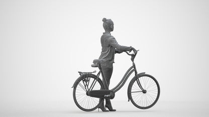 scanned 3D woman business walking, photogrammetry people for Enscape and V-Ray, wireframe side view