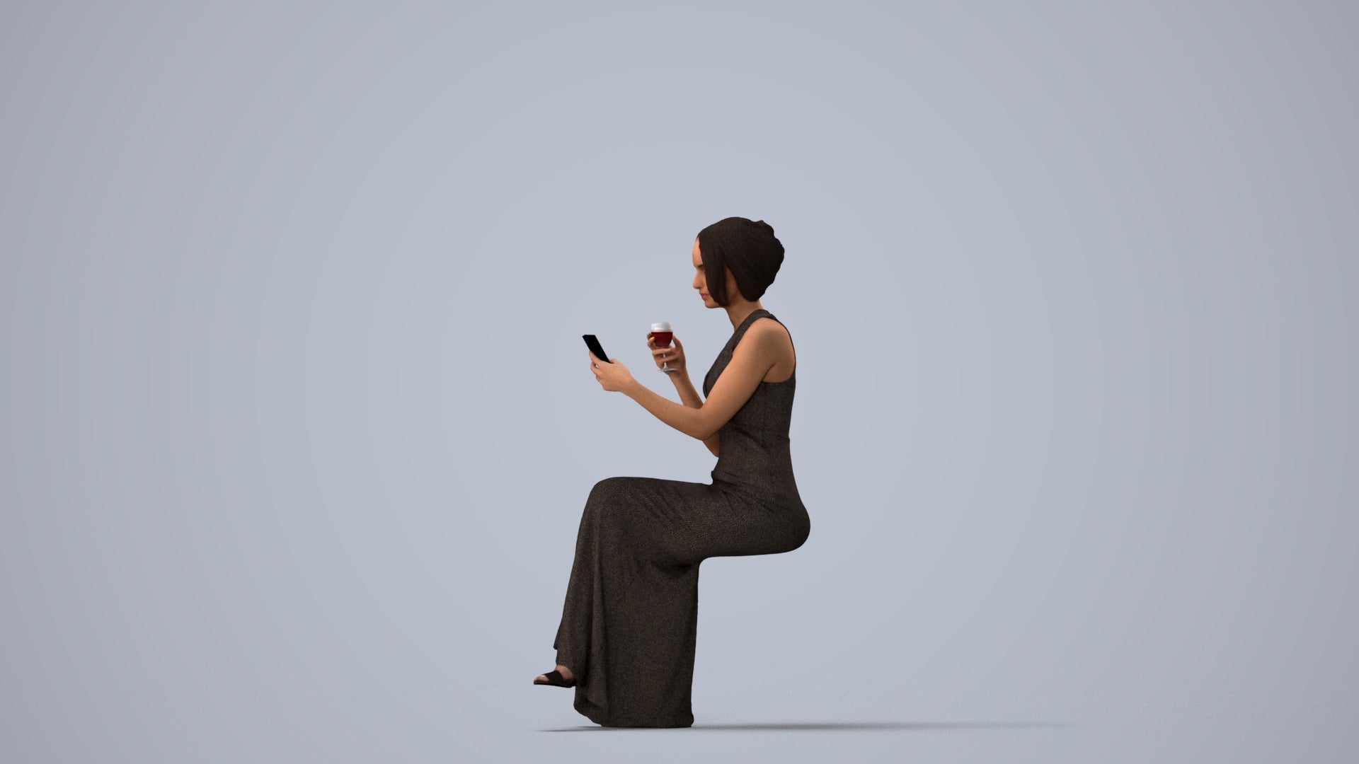 realistic 3D people woman formal formalaffairs, render-ready for V-Ray and Corona, FBX OBJ, three-quarter view render