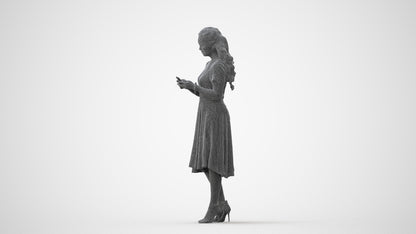 photogrammetry 3D woman casual standing, realistic human model archviz FBX, square thumbnail