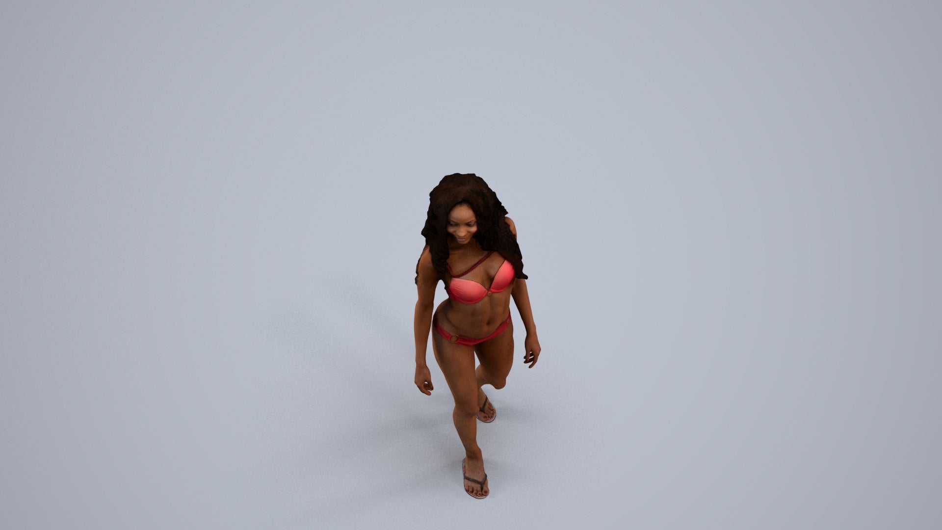 scanned 3D woman pool, photogrammetry people for Enscape and V-Ray, back view render