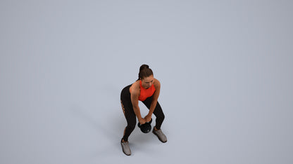 realistic 3D human woman sport, archviz people FBX OBJ for Blender, back view render