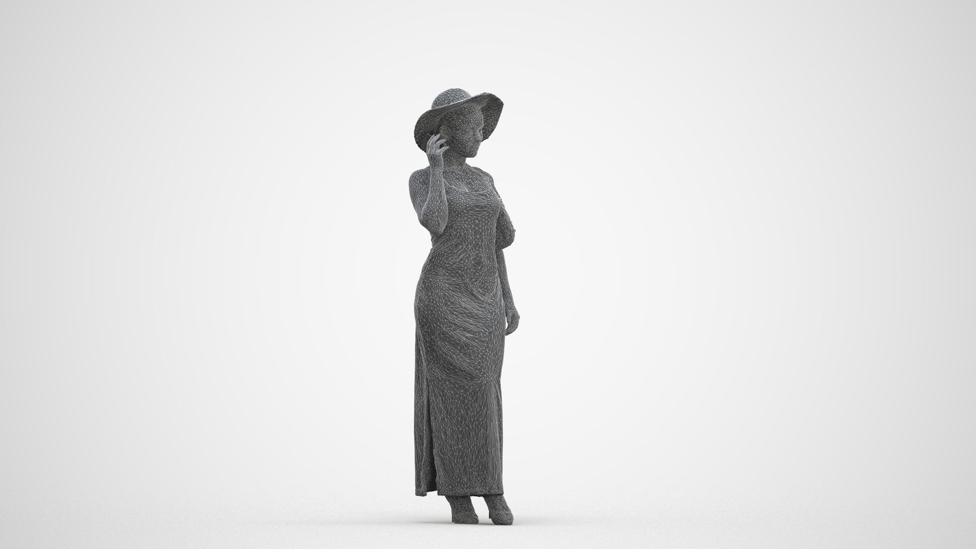 realistic 3D human woman casual walking, archviz people FBX OBJ for Blender, three-quarter front view render