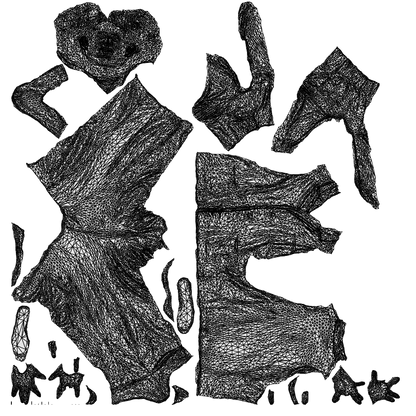 realistic 3D man casual standing, scanned archviz people for Blender and 3ds Max, wireframe top-down view