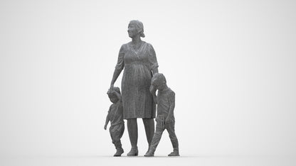 3D human model girl casual kids, photogrammetry scanned person for archviz, wireframe back view
