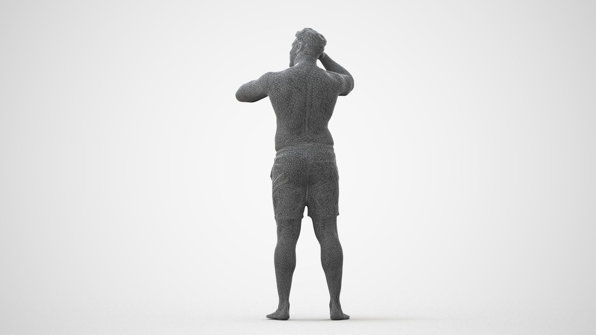realistic 3D human man pool, archviz people FBX OBJ for Blender, square thumbnail