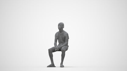 realistic 3D human boy casual kids, archviz people FBX OBJ for Blender, wireframe back view