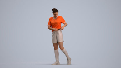 3D human model woman sport, photogrammetry scanned person for archviz, standing pose render