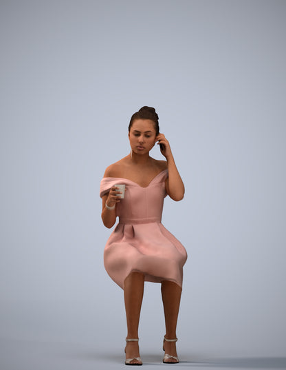 3D scanned woman formalaffairs formal, photorealistic archviz people for Enscape and SketchUp