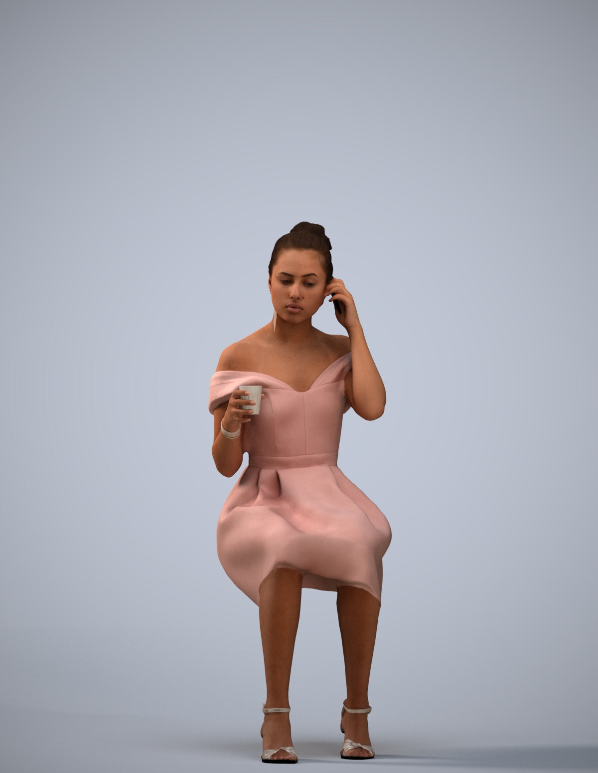 3D scanned woman formalaffairs formal, photorealistic archviz people for Enscape and SketchUp