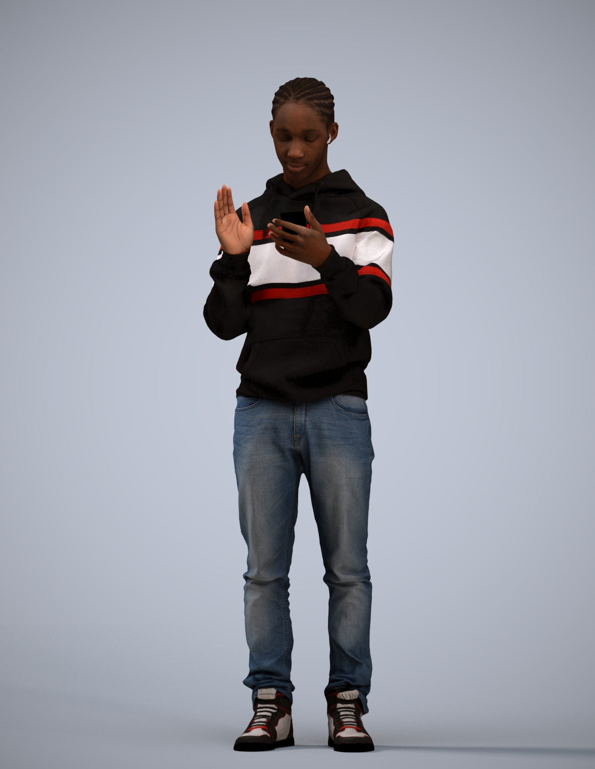 realistic 3D people boy casual kids, render-ready for V-Ray and Corona, FBX OBJ