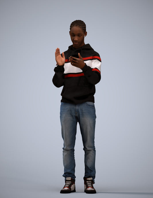 realistic 3D people boy casual kids, render-ready for V-Ray and Corona, FBX OBJ