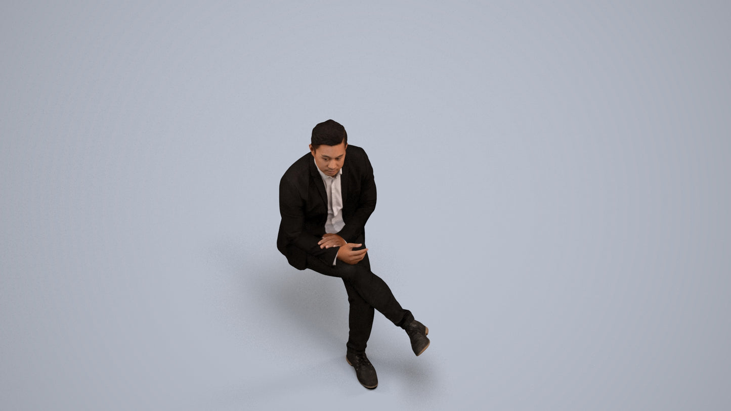 realistic 3D people man business, render-ready for V-Ray and Corona, FBX OBJ, back view render
