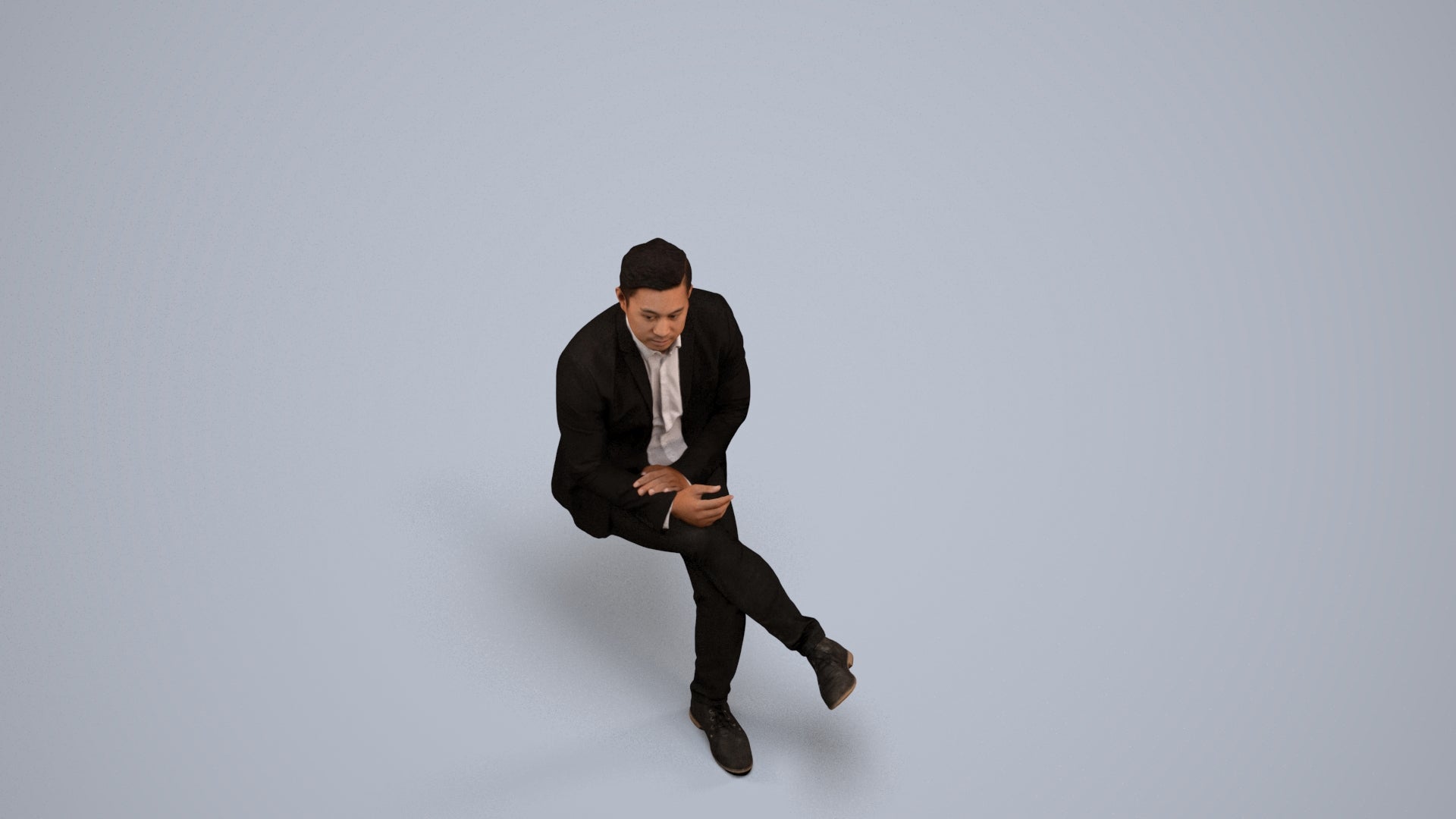 realistic 3D people man business, render-ready for V-Ray and Corona, FBX OBJ, back view render