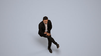 realistic 3D people man business, render-ready for V-Ray and Corona, FBX OBJ, back view render
