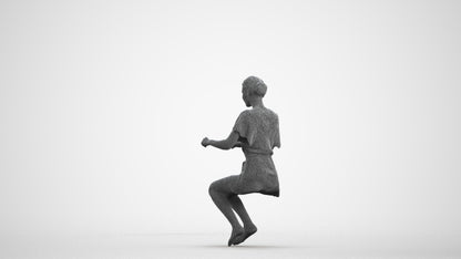 photogrammetry 3D woman bathroom, realistic human model archviz FBX, wireframe front view