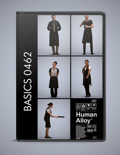 3D human models hospitality bundle, 5 photogrammetry scanned people for archviz