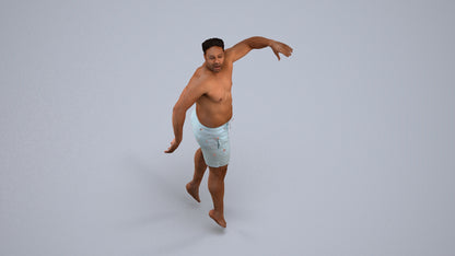 realistic 3D people man sport pool, render-ready for V-Ray and Corona, FBX OBJ, back view render
