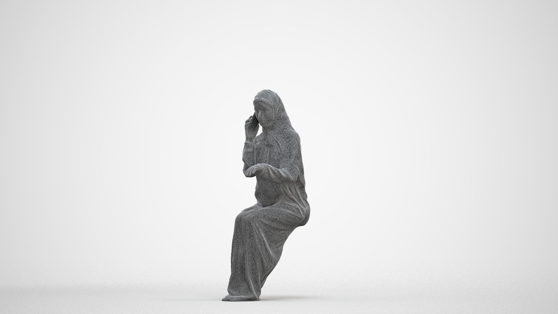 3D people model woman business, scanned human for 3ds Max rendering, three-quarter front view render