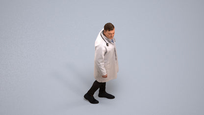 3D human model man medical, photogrammetry scanned person for archviz, back view render